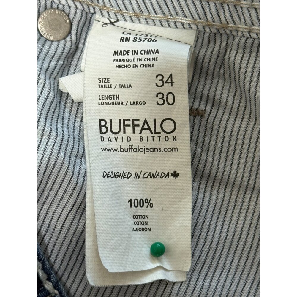 Buffalo David Bitton Mens Size 34x30 Jeans Dominik Straight Blue - Picture 5 of 9